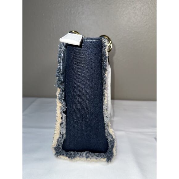 Samantha Vega Fulfilled Love Denim Faux Pearls Tote Bag New NWT - Picture 5 of 12